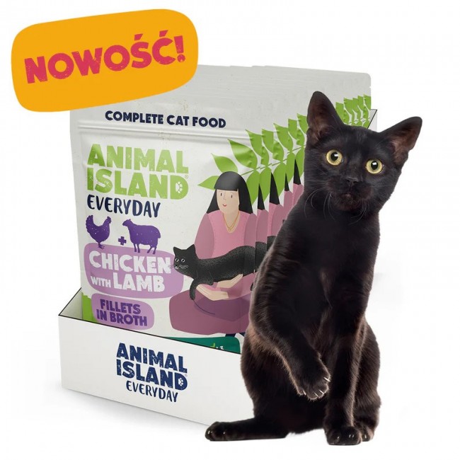 ANIMAL ISLAND Chicken with lamb Fillets in broth - wet cat food - 12x85g