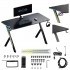 NanoRS gaming desk, black with headphone and cup holder, RGB backlight, max. 75kg, dimensions 1200x600x750mm, RS102