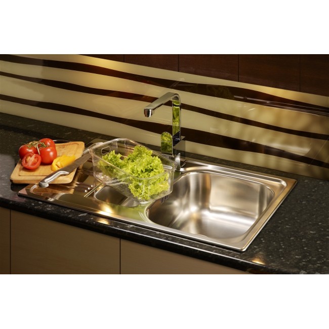 1.5-bowl steel sink