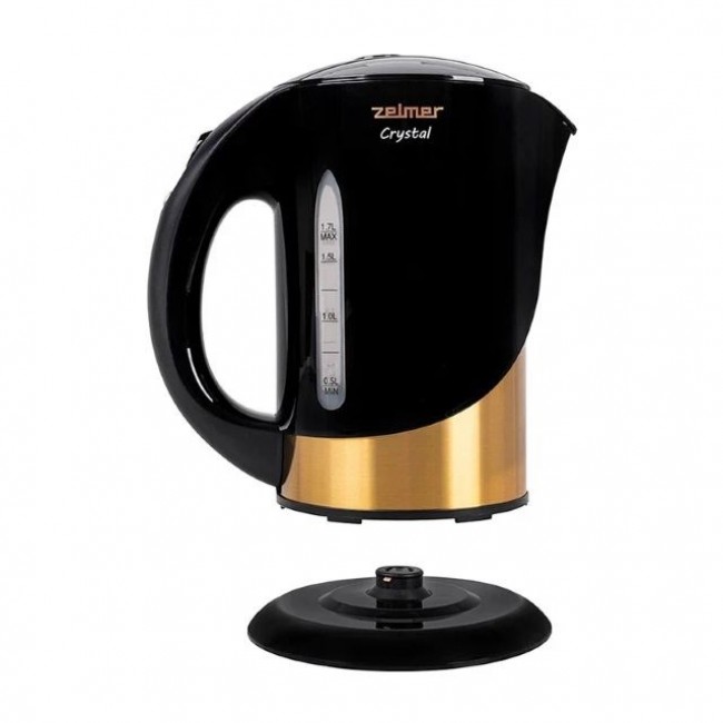 Zelmer ZCK7630 Crystal Gold 1.7-litre 2200W electric kettle, black and gold Zelmer ZCK7630 Crystal Gold 1.7-litre 2200W electric kettle, black and gold