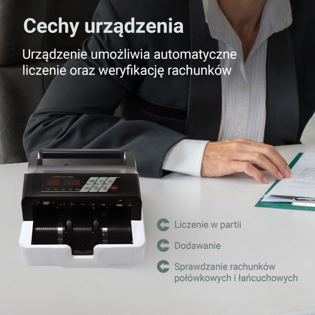 Extralink LOCKSTAR PROFESJONALNA LICZARKA NOMINALOWA DO BANKNOT W UV, IR, MG X-300 Banknote counting machine White Extralink LOCKSTAR PROFESJONALNA LICZARKA NOMINALOWA DO BANKNOT W UV, IR, MG X-300 Banknote counting machine White