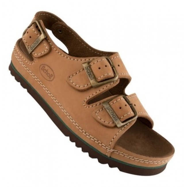 Scholl Air Bag Back Strap Comfortable Sandals Brown 36