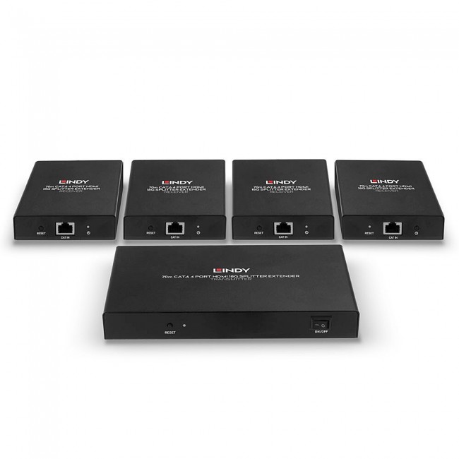 Lindy 70m Cat.6 4 Port HDMI 4K60 Splitter Extender Lindy 70m Cat.6 4 Port HDMI 4K60 Splitter Extender