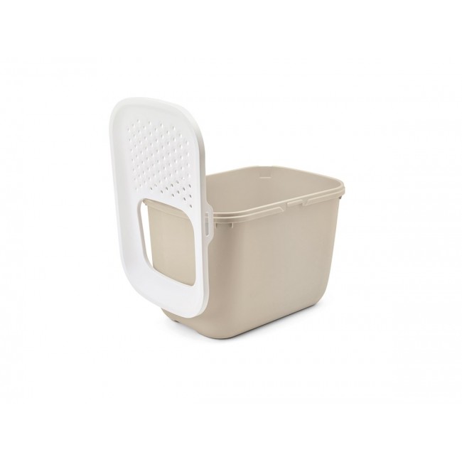 SAVIC Hop Coffee Brown with White Lid Cat Litter Tray 58.5x39x39.5 cm 1 pc. SAVIC Hop Coffee Brown with White Lid Cat Litter Tray 58.5x39x39.5 cm 1 pc.