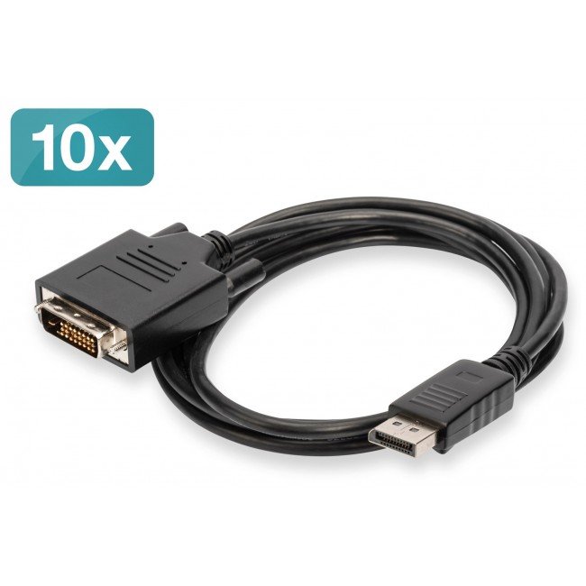 Digitus DisplayPort DVI Adapter Cable, Pack of 10 pcs