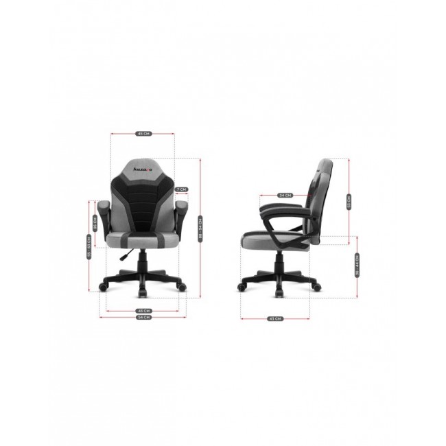 Huzaro RANGER 1.0 GREY MESH office/computer chair Flat seat Meshed backrest