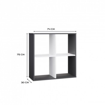 MALAX 2X2 SHELVING UNIT, ANTHRACITE/WHITE