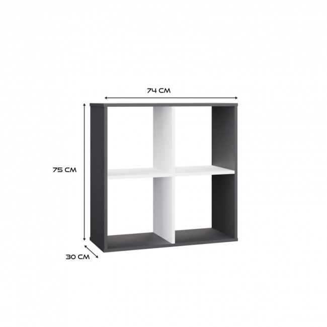 MALAX 2X2 SHELVING UNIT, ANTHRACITE/WHITE MALAX 2X2 SHELVING UNIT, ANTHRACITE/WHITE