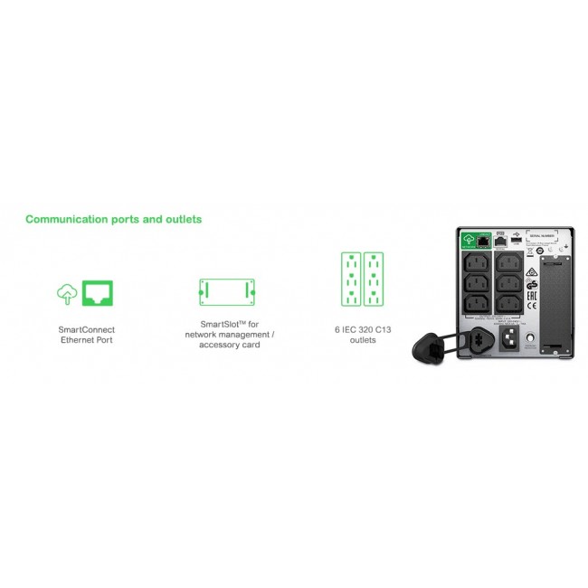 APC Smart-UPS SMT750IC - 6x C13, USB, SmartConnect, 750VA APC Smart-UPS SMT750IC - 6x C13, USB, SmartConnect, 750VA