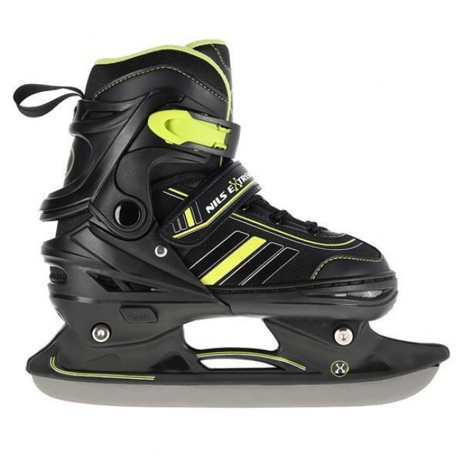 NILS EXTREME NH18191 2IN1 INLINE SKATES BLACK/LIME SIZE. M (34-38) WITH INTERCHANGEABLE HOCKEY SKATES