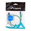 LANBERG PATCHCORD S/FTP CAT.6A 0.5M GREEN LSZH