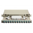 Equip 12-Port Fiber Optic Splice Box, SC Duplex, OM3, 1U, Equipped, Grey
