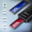 Axagon ADM2-CM USB-C 10Gbps - M.2 NVMe & SATA SSD adapter, 10cm USB-C cable