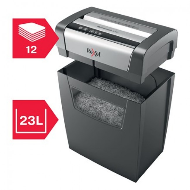 Rexel Momentum X312 paper shredder Particle-cut shredding Black, Grey