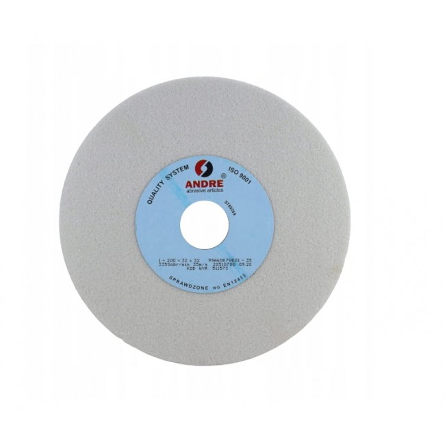 ANDRE FLAT GRINDING WHEEL 200mm x 32mm x 32mm 99A60K7VE01-35 WHITE ANDRE FLAT GRINDING WHEEL 200mm x 32mm x 32mm 99A60K7VE01-35 WHITE