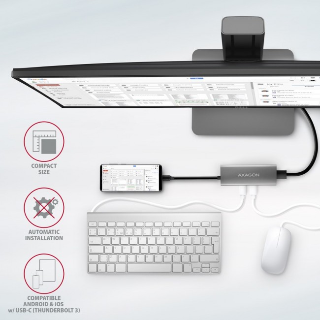 Axagon HMC-5G21 USB-C 10Gbps SPEEDSTER 5in1 hub Axagon HMC-5G21 USB-C 10Gbps SPEEDSTER 5in1 hub