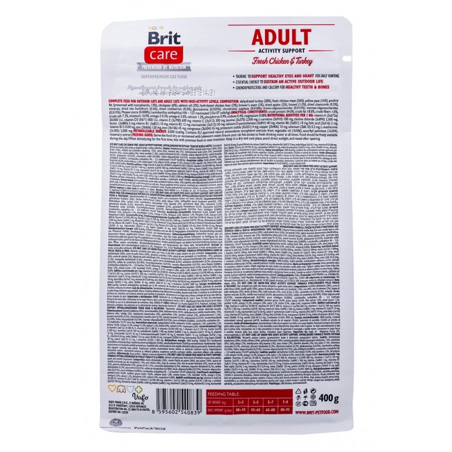 BRIT Care Grain Free Activity Support Adult - dry cat food - 400 g BRIT Care Grain Free Activity Support Adult - dry cat food - 400 g