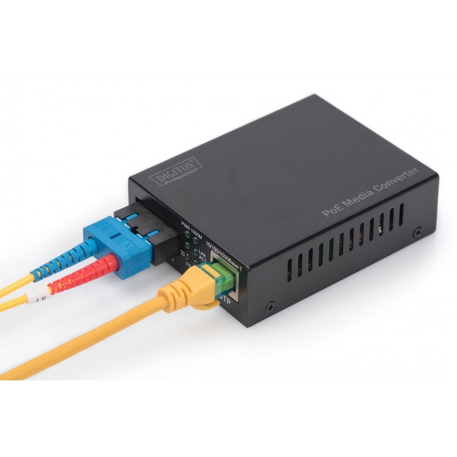 Digitus Gigabit PoE media converter, RJ45 / SC, SM, PSE Digitus Gigabit PoE media converter, RJ45 / SC, SM, PSE