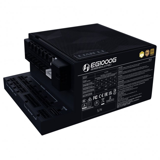 Lian Li EDGE GOLD 1000W 80 PLUS Gold Power Supply, PCIe 5.1, ATX 3.1 - 1000 Watt, black, incl. USB hub Lian Li EDGE GOLD 1000W 80 PLUS Gold Power Supply, PCIe 5.1, ATX 3.1 - 1000 Watt, black, incl. USB hub
