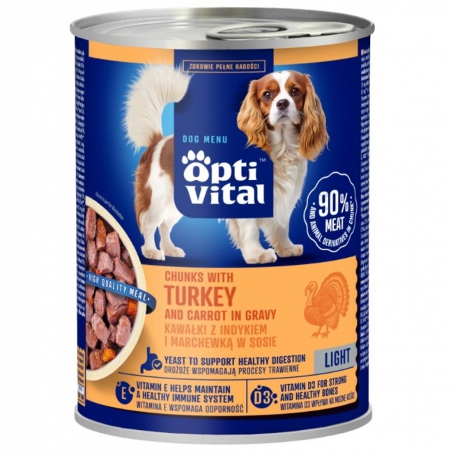 OPTIVITAL Chunks with turkey and carrots in gravy - wet dog food - 415g OPTIVITAL Chunks with turkey and carrots in gravy - wet dog food - 415g