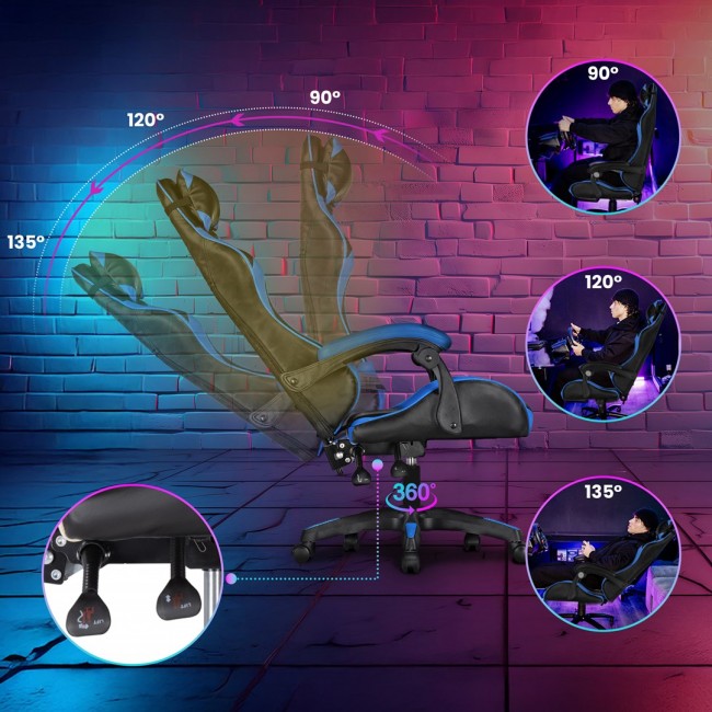Extralink Gaming | Gaming chair | office chair, swivel, juodas and mlynas, G-523
