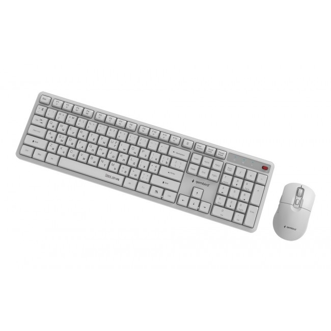 Gembird KBS-WMS-01-W-CYRL Silent key Pro Business wireless desktop set, white, RU layout