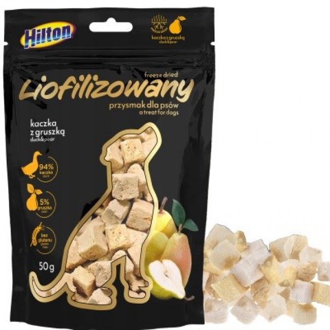 HILTON Freeze-dried treats with duck and pear - dog treat - 50g HILTON Freeze-dried treats with duck and pear - dog treat - 50g