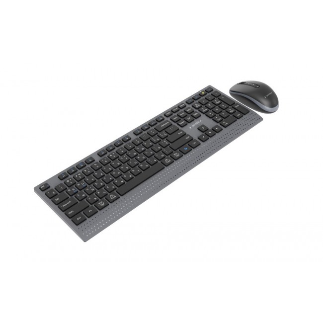 Gembird KBS-WPS-02-CYRL Dual-mode slim wireless desktop set, 2.4G+BT, RU layout