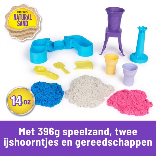 Kinetic Sand , Soft Serve Station with 14oz Play Sand (Blue, Pink & White), 2 Ice Cream Cones & 2 Tools, Sensory Toys for Kids Ages 5 and up Kinetic Sand , Soft Serve Station with 14oz Play Sand (Blue, Pink & White), 2 Ice Cream Cones & 2 Tools, Sensory Toys for Kids Ages 5 and up
