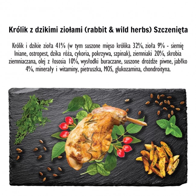 PAKA ZWIERZAKA Puppy Rabbit with wild herbs S - dry dog food - 9kg