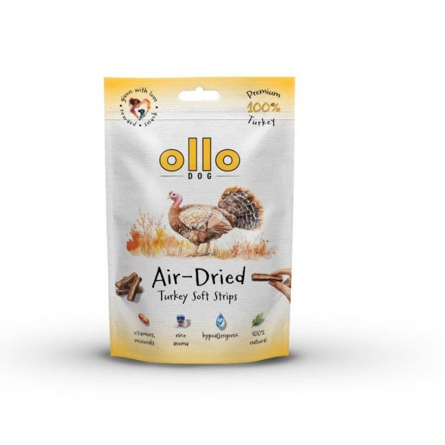 OLLO Air-Dried Turkey strips - dog treat - 80g