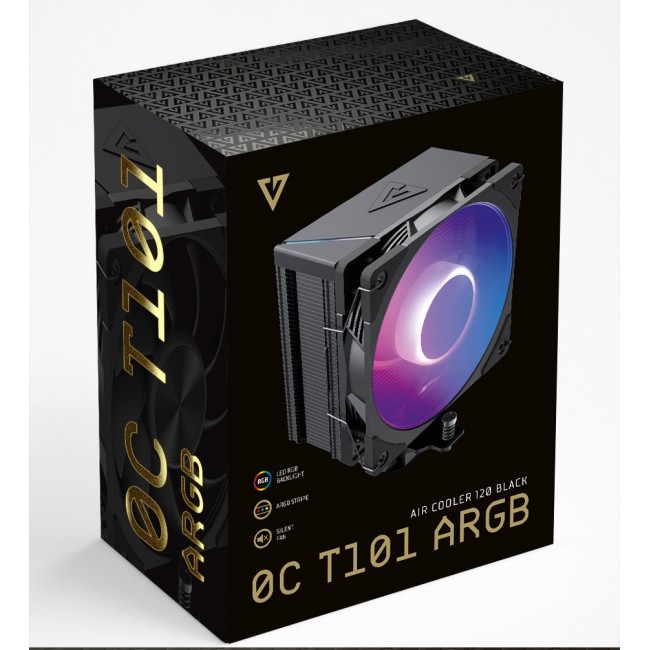 MODECOM Volcano 0C T101 ARGB Processor Air cooler 12 cm Black