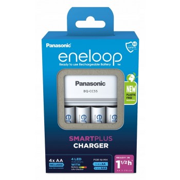 Battery charger PANASONIC Eneloop Smartplus BQ-CC55 + 4x AA 2000 mAh (K-KJ55MCD40E)