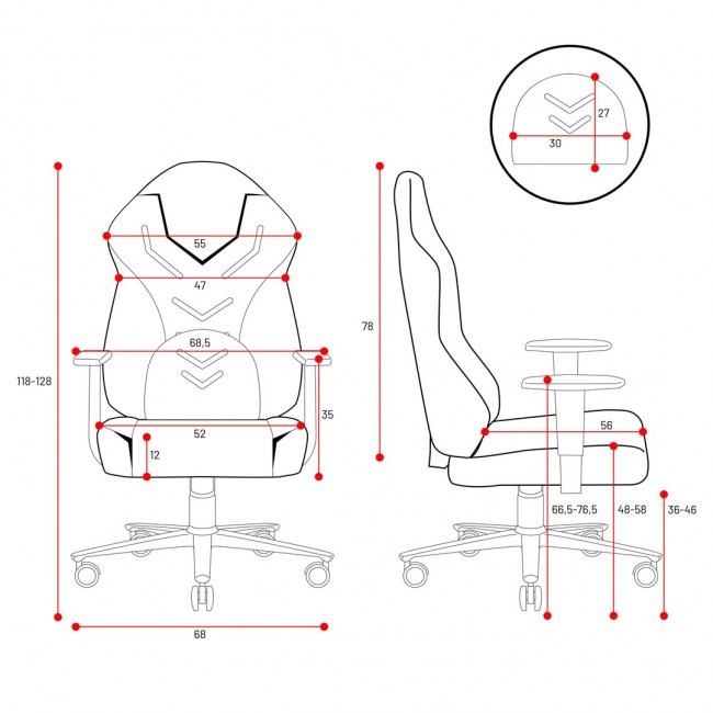 DIABLO X-GAMER gaming chair pink and white DIABLO X-GAMER gaming chair pink and white