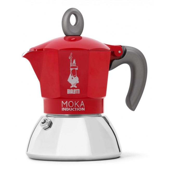 Bialetti Moka induction Moka pot 0.1 L Red, Silver