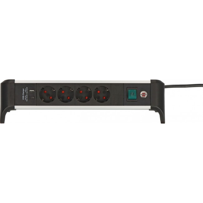Brennenstuhl 1391040420 power extension 1.8 m 4 AC outlet(s) Indoor Black, Silver