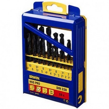 IRWIN WIERT O METAL HSS DIN-338 KPL.19sz 1,0 - 10,0 mm co 0,5 mm