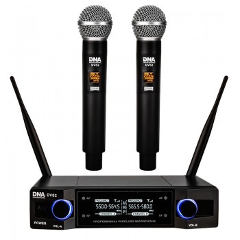DNA Professional DVS2 - wireless microphone, 2 handheld transmitters + base unit (560 590 MHz)