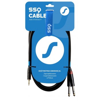 SSQ MIJM3 SS-1815 Cable Jack Stereo 3,5 mm - 2x Jack Mono 6,3 mm 3 m Black
