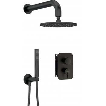 Concealed shower set with mixer box - with overhead shower