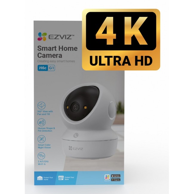EZVIZ H6c G1 4K Spherical IP security camera Indoor 3840 x 2160 pixels Ceiling/Wall/Desk EZVIZ H6c G1 4K Spherical IP security camera Indoor 3840 x 2160 pixels Ceiling/Wall/Desk