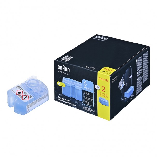 Shaver cleaning cartridge 8-pack CCR6+2 BRAUN Shaver cleaning cartridge 8-pack CCR6+2 BRAUN