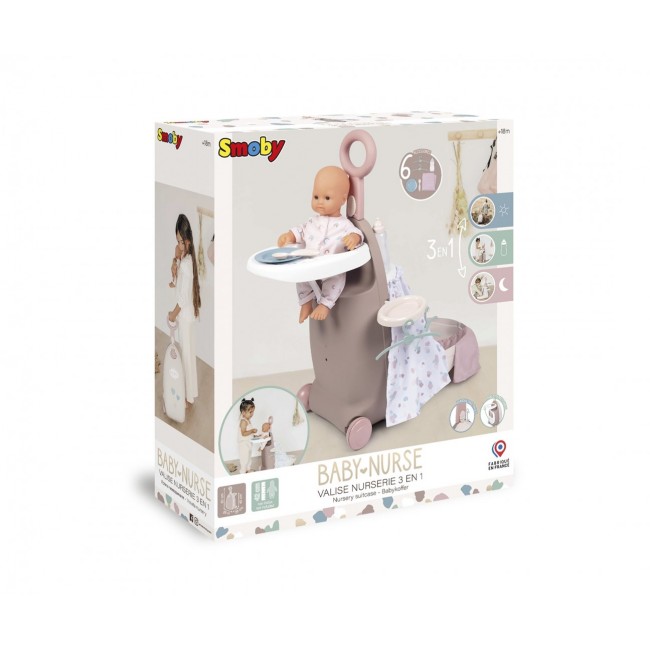 Smoby Baby Nurse Nursery Suitcase 3 In 1 Smoby Baby Nurse Nursery Suitcase 3 In 1