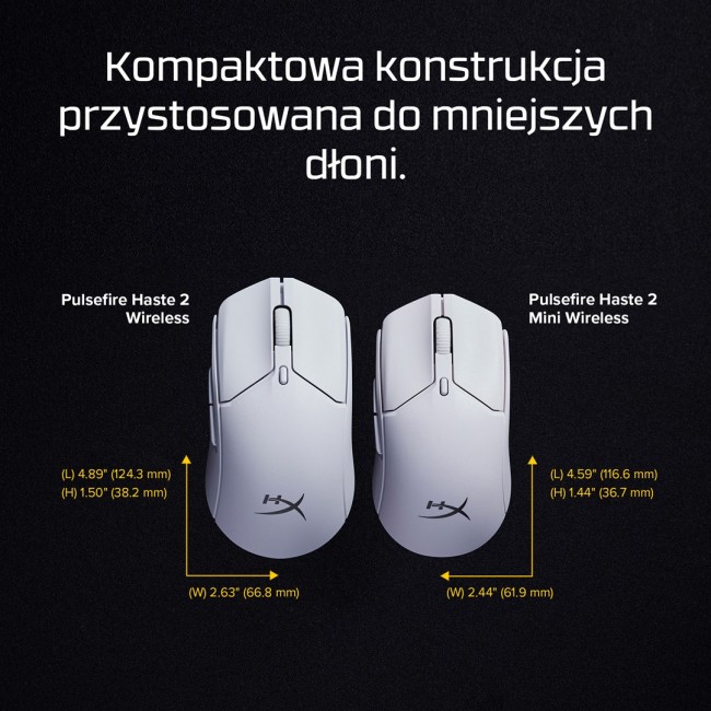 HyperX Pulsefire Haste 2 Mini - Wireless Gaming Mouse (White)