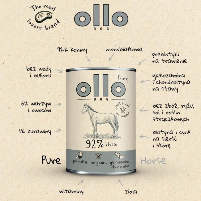 OLLO Pure Horse - wet dog food - 400g