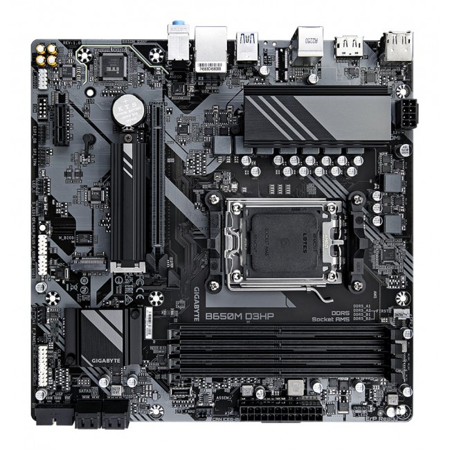 GIGABYTE B650M D3HP Motherboard - AMD Ryzen 9000 Series CPUs, 5+2+2 Phases VRM, up to 7600MHz DDR5 (OC), 2xPCIe 4.0 M.2, 2.5GbE LAN, USB 3.2 Gen 1