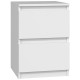 Topeshop M2 BIEL nightstand/bedside table 2 drawer(s) White Topeshop M2 BIEL nightstand/bedside table 2 drawer(s) White