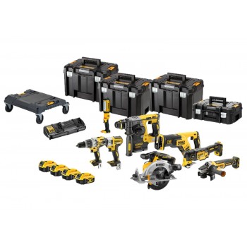 DEWALT. 18V COMBO KIT DCK853P4T (DCD996 + DCF887 + DCS565 + DCS367 + DCS356 + DCH273 + DCG405 + DCL050) 4x5.0Ah 4x TSTAK TROLLEY