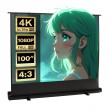 Maclean MC-211 Portable Projection Screen, Compact, Floor, 100