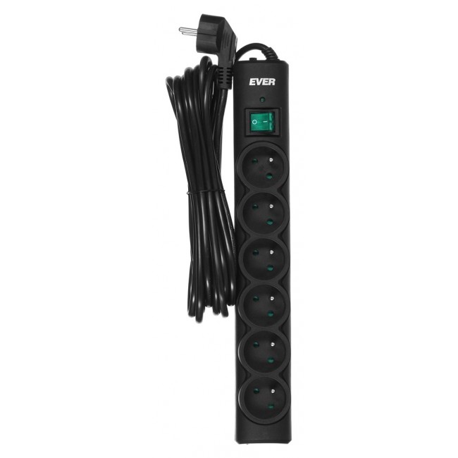 Ever Optima 5m Black 6 AC outlet(s) 250 V Ever Optima 5m Black 6 AC outlet(s) 250 V